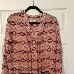 Anthropologie long sleeve spring colored shirt